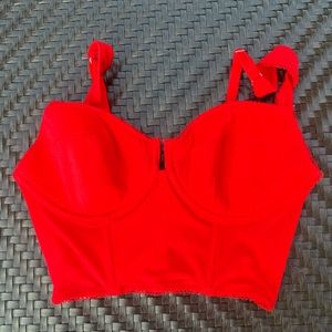 Adika red corset crop top